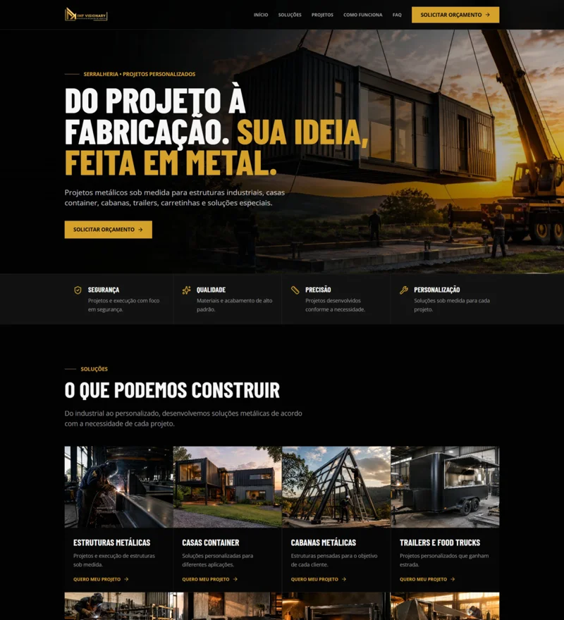 Captura original da landing page IMF Serralheria