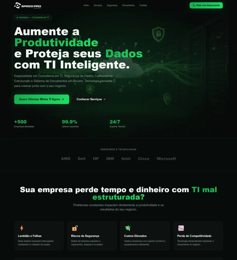 Captura original da landing page SpeedPro